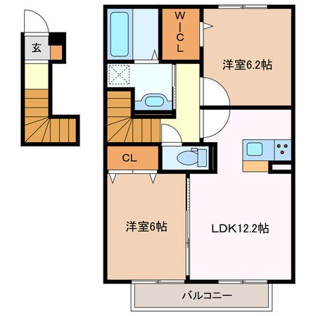 日永駅 徒歩5分 2階の物件間取画像